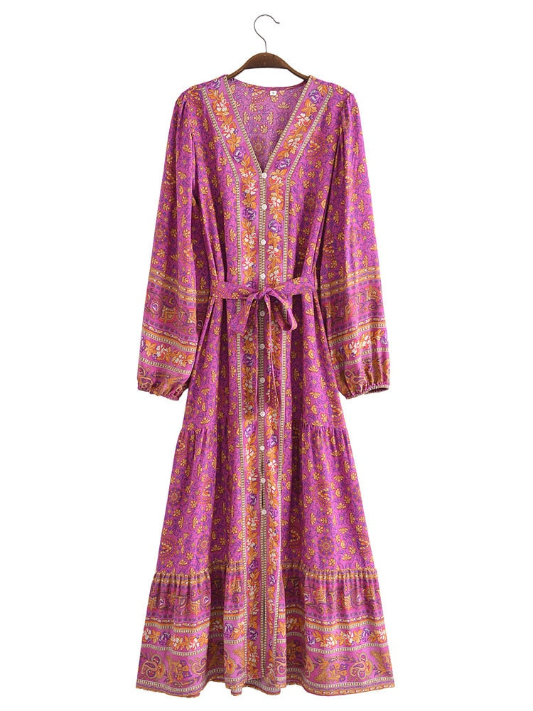 River Moss Boho Maxi Dress