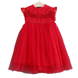 Girls Summer Flower Tulle Lace Dress Photoshoot Dress