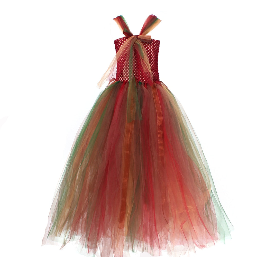 Woodland Fairy Princess Costume for Girls Fancy Tutu Dress with Wings