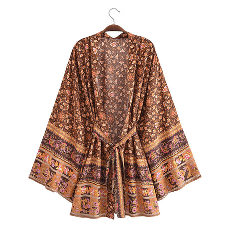 River Moss Boho Short Kimono