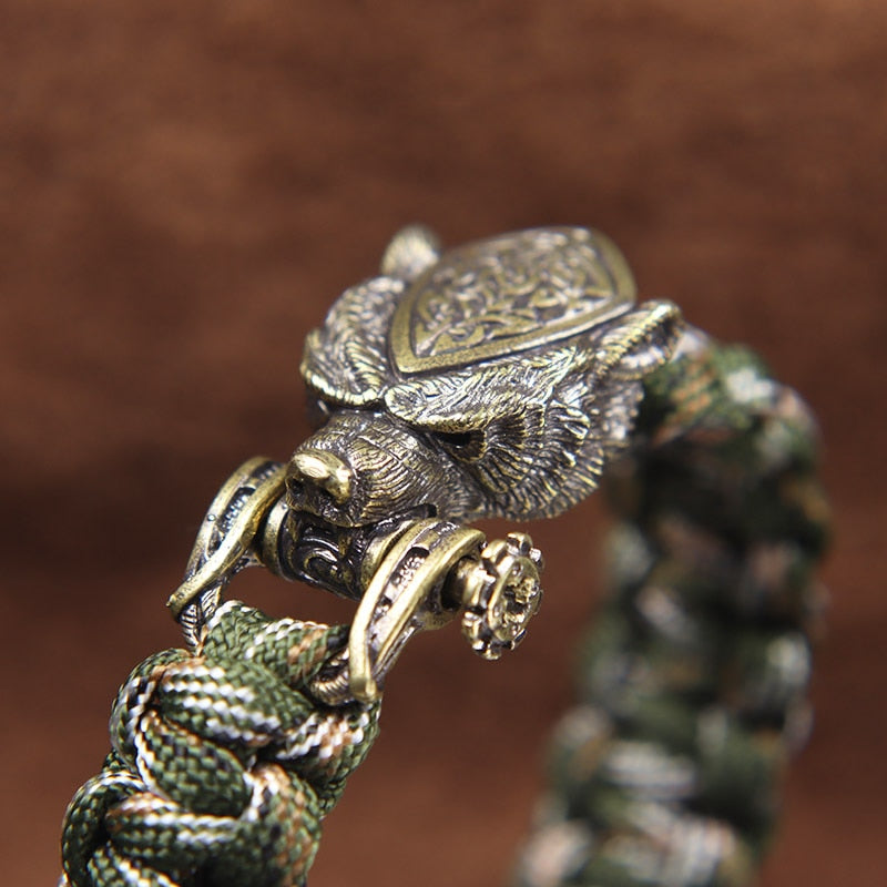 Brass Bear Head for Paracord Wristbands