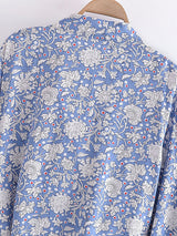 Boho Vintage Floral Print Short Kimono Wrap Tops