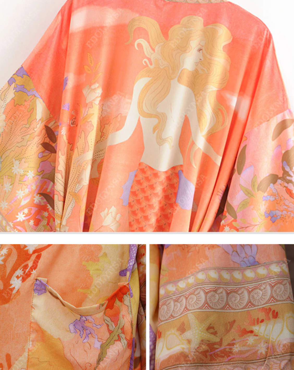 Mermaid Coral's Kimono