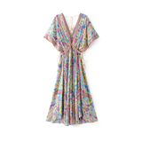 Peacock Print Summer Boho Dress Three Colours
