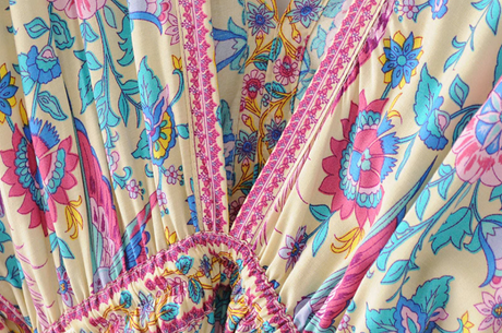 Peacock Print Summer Boho Dress Three Colours