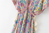 Peacock Print Summer Boho Dress Three Colours