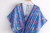 Peacock Print Summer Boho Dress Three Colours