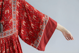 Kaia Boho Rust Red Long Top Mini Dress
