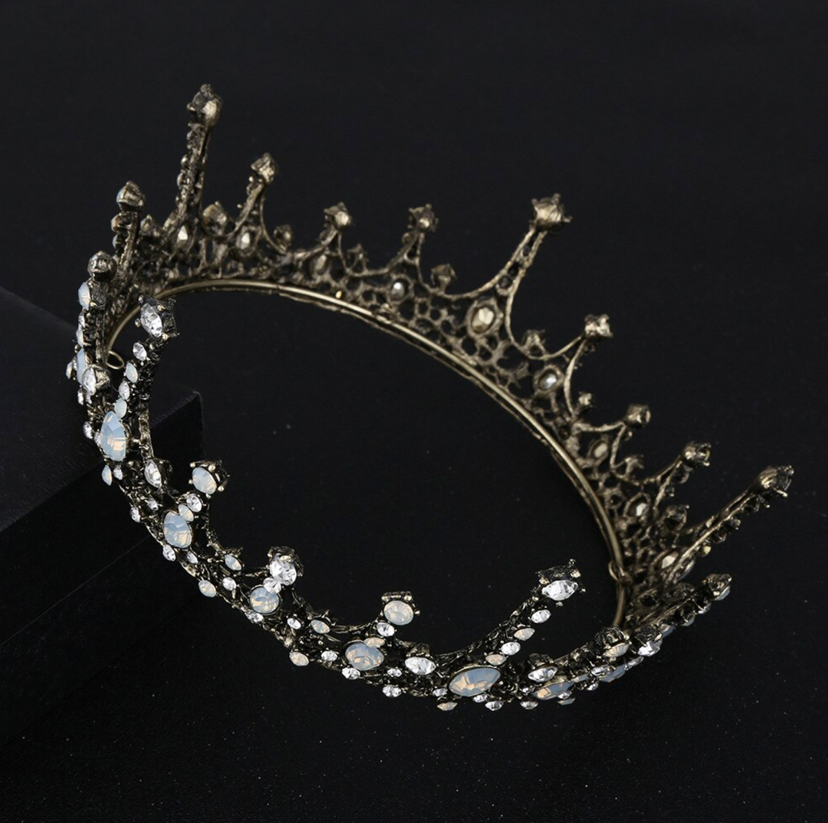 Full Baroque Vintage Crystal Black Crown.