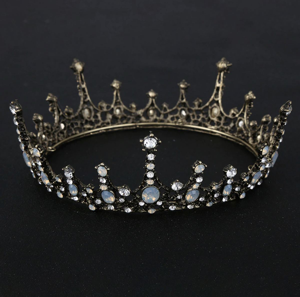 Full Baroque Vintage Crystal Black Crown.