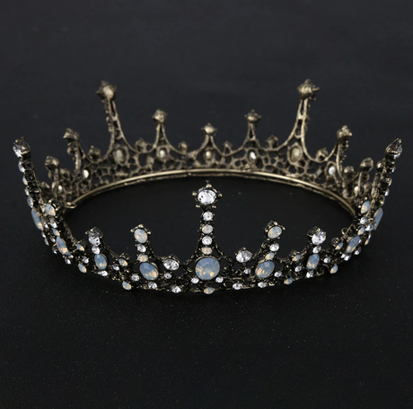 Full Baroque Vintage Crystal Black Crown.