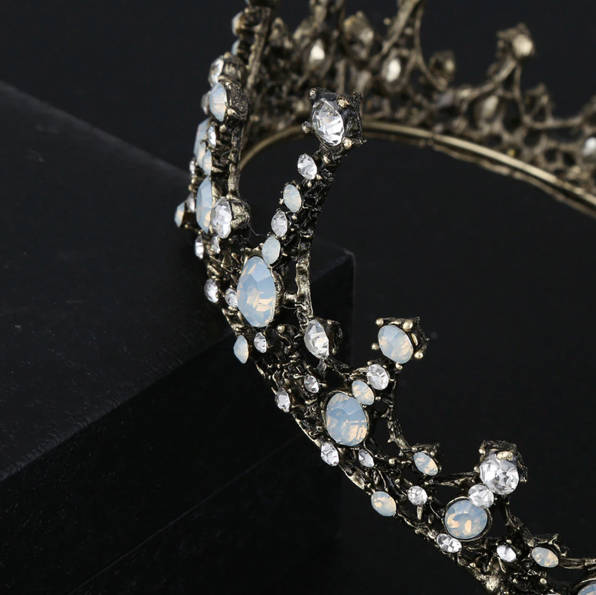 Full Baroque Vintage Crystal Black Crown.