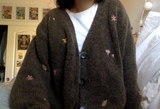 Woodland Forest Knit Cardigan with Embroidered Woodland Vibes