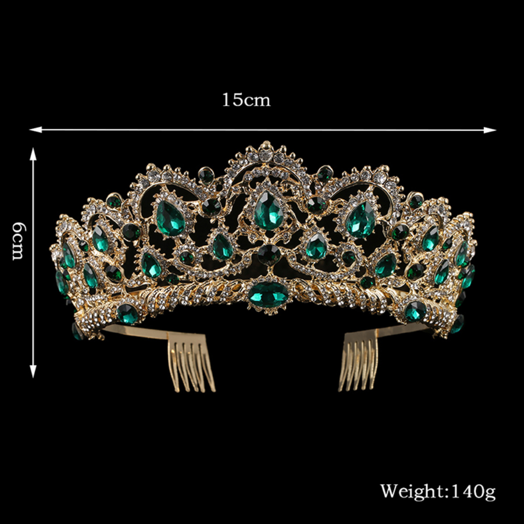European Drop Crystal Crowns With Comb.