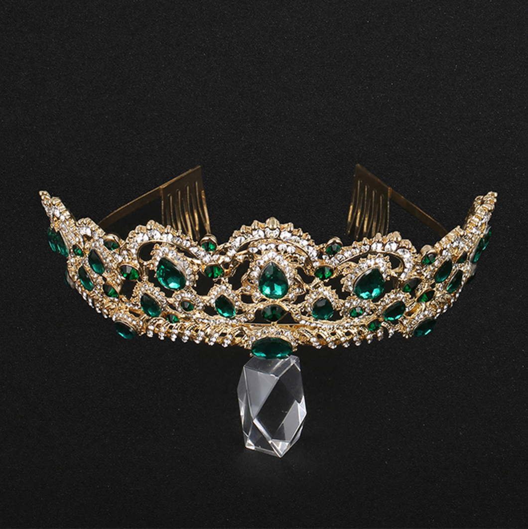 European Drop Crystal Crowns With Comb.