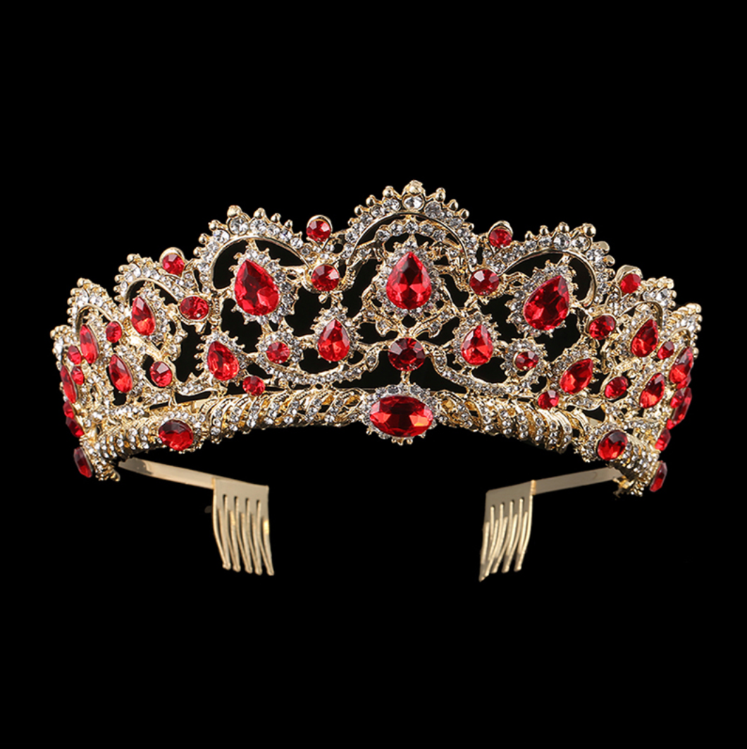 European Drop Crystal Crowns With Comb