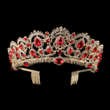 European Drop Crystal Crowns With Comb