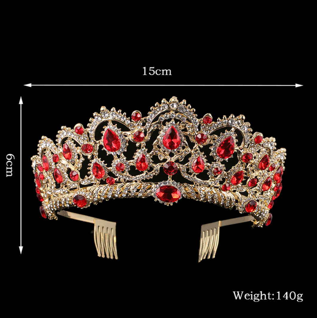 European Drop Crystal Crowns With Comb