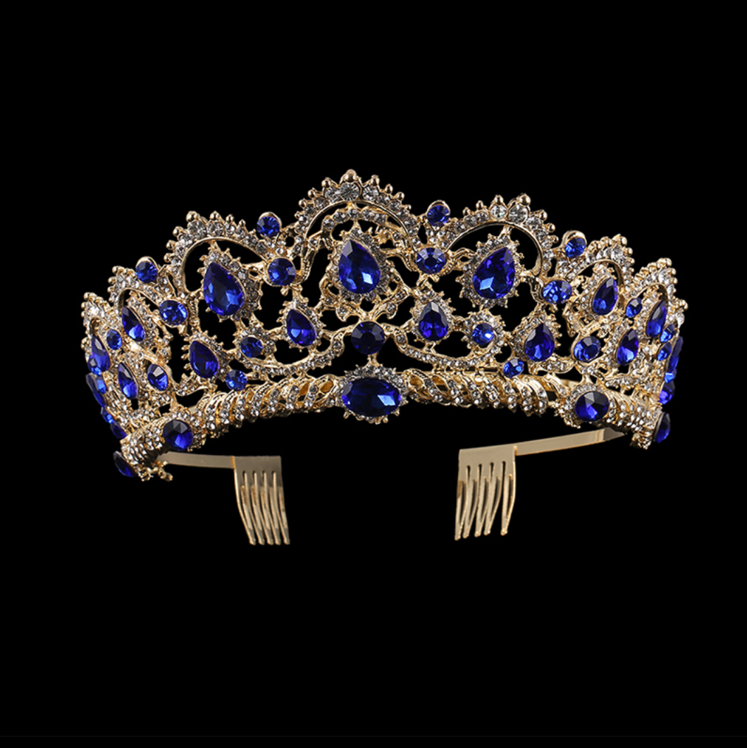 European Drop Crystal Crowns With Comb