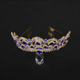 European Drop Crystal Crowns With Comb