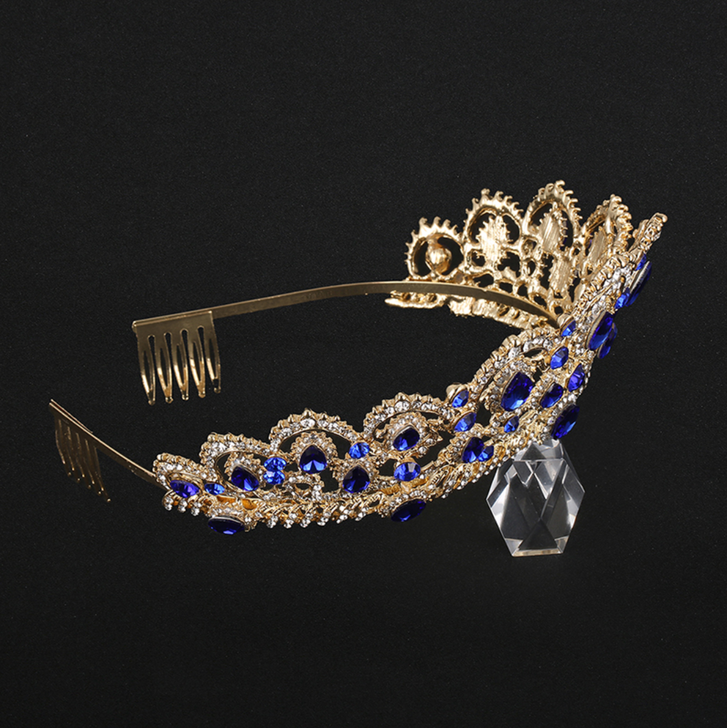 European Drop Crystal Crowns With Comb