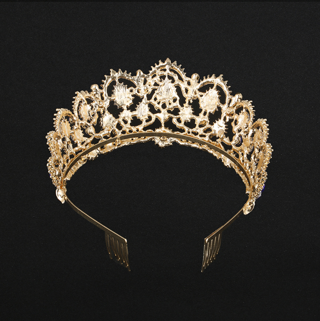 European Drop Crystal Crowns With Comb