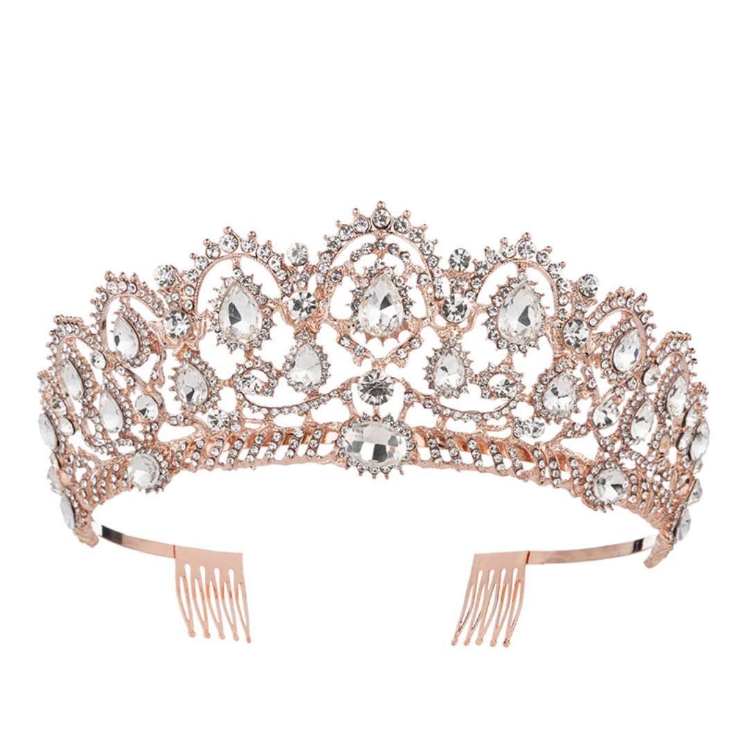 European Drop Crystal Crowns With Comb