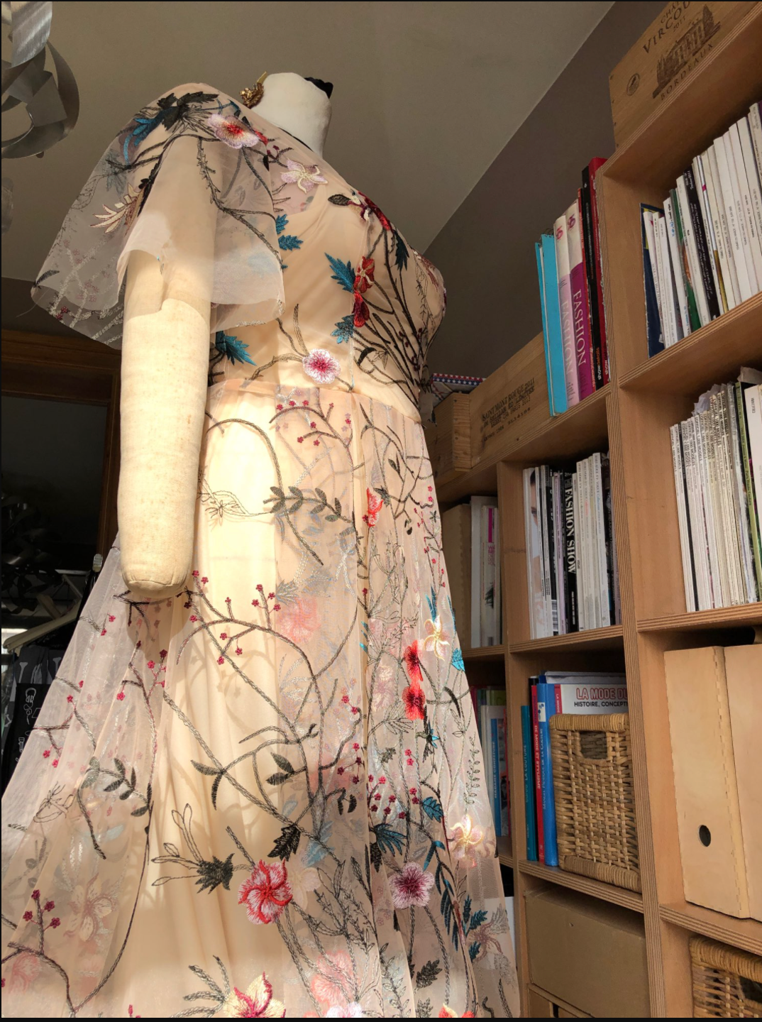 Rochelle's Floral Embroidery Tulle Evening Dresses