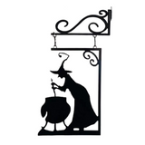 Witch Silhouette Apothecary Sign