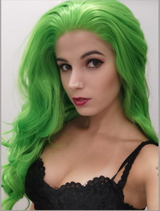 Ivy Long Curls Synthetic Hair Lace Front Wig (Green, Pink, Peach, Purple)