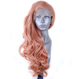 Ivy Long Curls Synthetic Hair Lace Front Wig (Green, Pink, Peach, Purple)