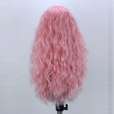 Ivy Long Curls Synthetic Hair Lace Front Wig (Green, Pink, Peach, Purple)