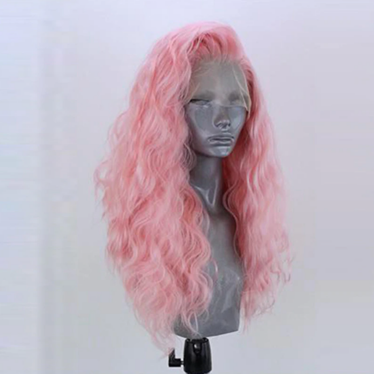 Ivy Long Curls Synthetic Hair Lace Front Wig (Green, Pink, Peach, Purple)