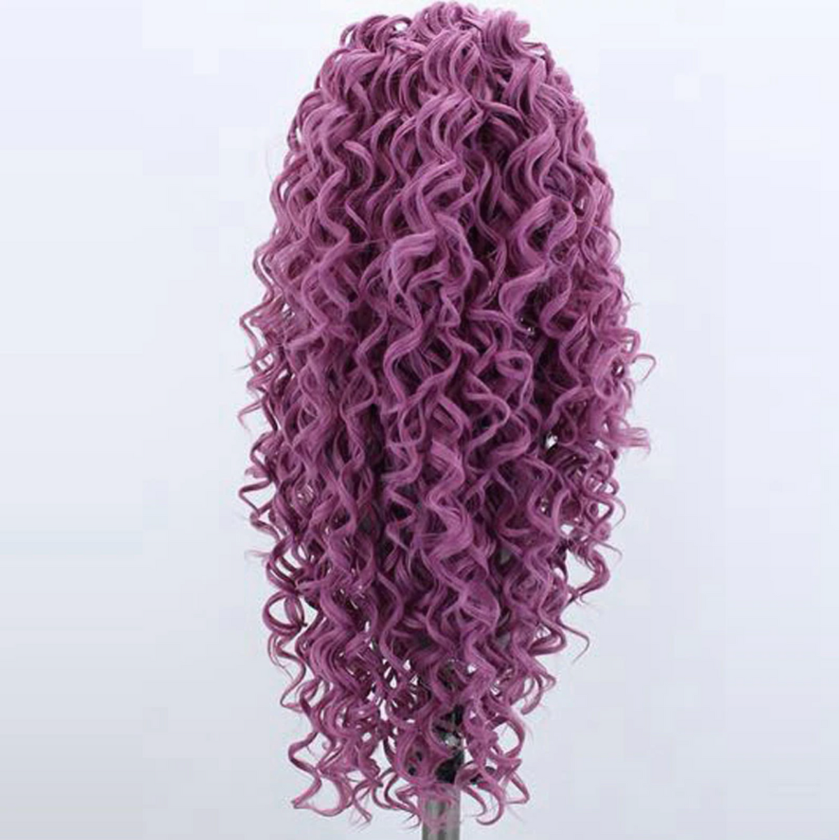 Ivy Long Curls Synthetic Hair Lace Front Wig (Green, Pink, Peach, Purple)