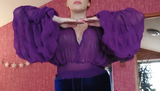 Mega Sleeves Chiffon Midriff Blouse