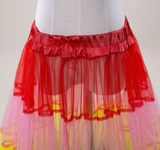 Rainbow Crinoline Pettiskirt Long Underskirt Mesh Tutu Dance Skirt
