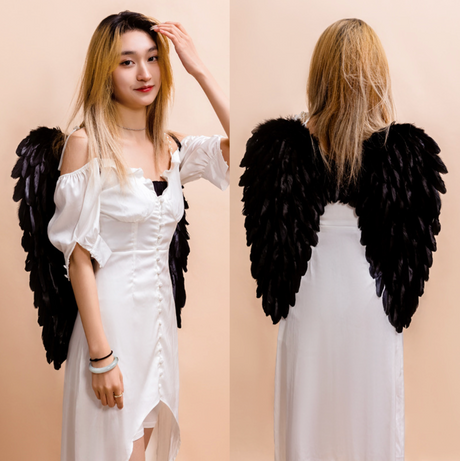Black Red Pink or White Angel Feather Wings