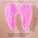 Black Red Pink or White Angel Feather Wings