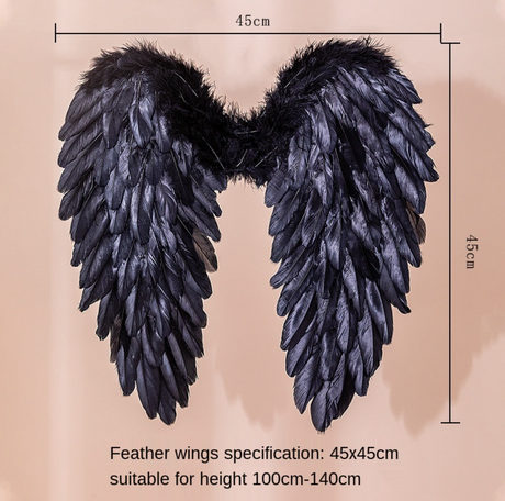 Black Red Pink or White Angel Feather Wings