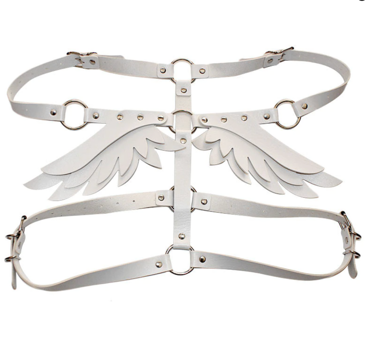 Angel Wing Leather Harness Cage Belts