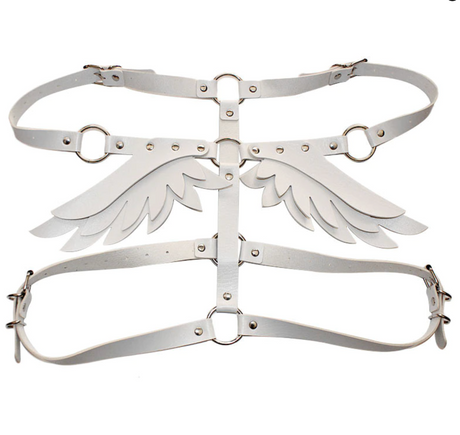 Angel Wing Leather Harness Cage Belts