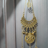 Witch Bells Triple Moon Woodland Door Hanging Protection Decor