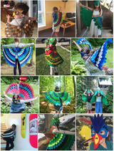 Large Felt Bird Wings and Masks Book Week Costumes Dress Up