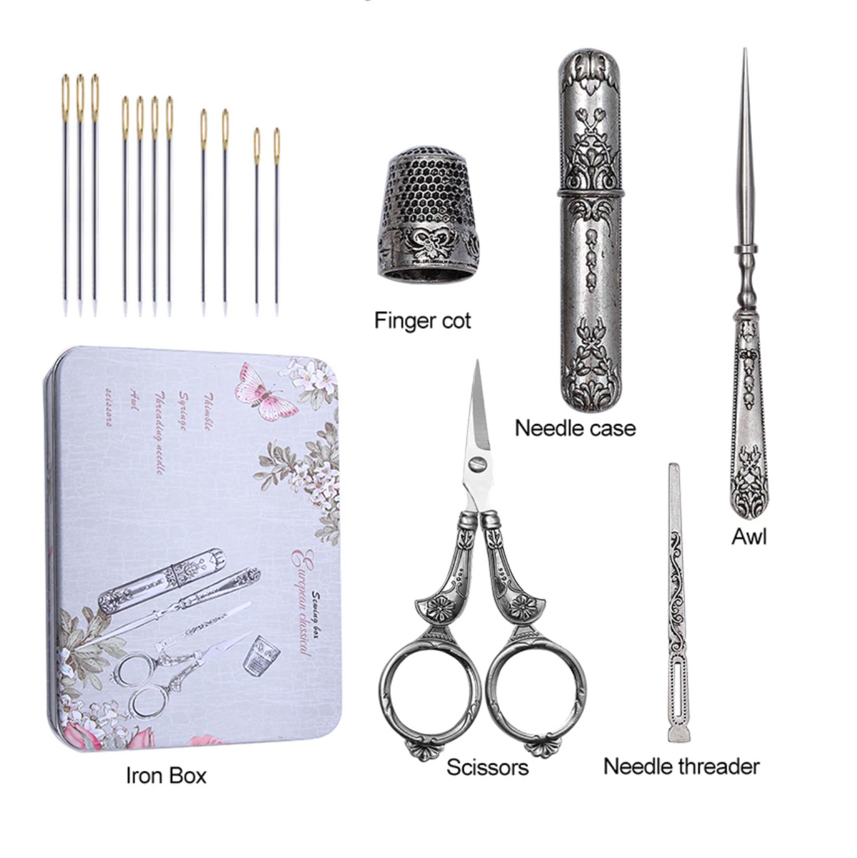 15Pcs Vintage Sewing Tools Kit