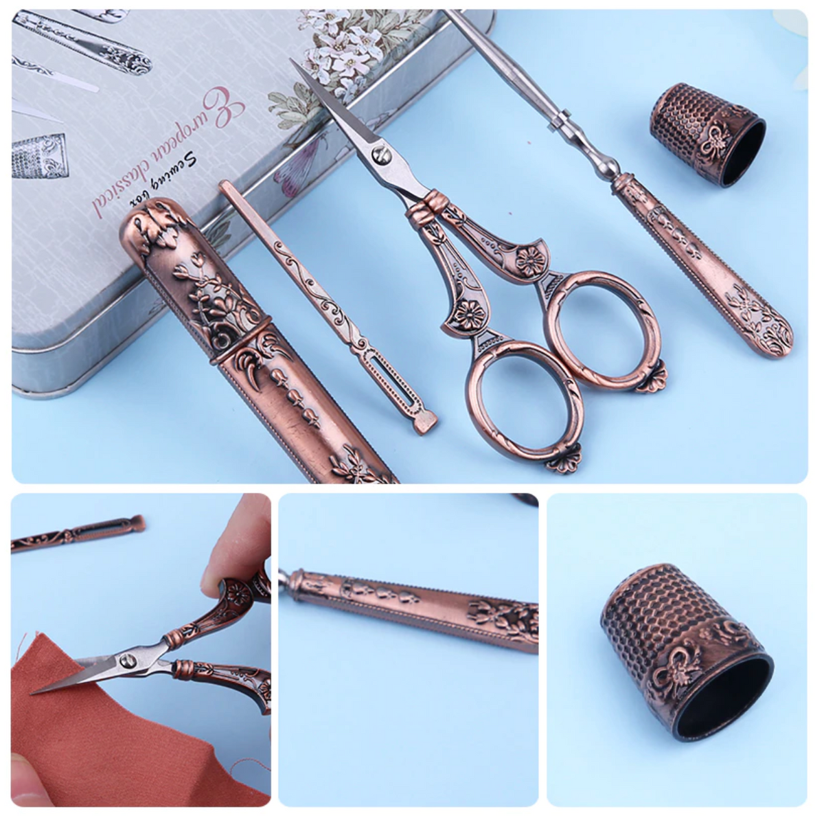 15Pcs Vintage Sewing Tools Kit