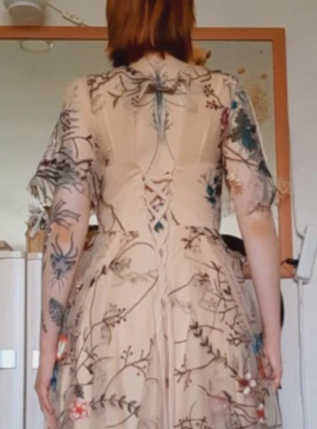 Rochelle's Floral Embroidery Tulle Evening Dresses