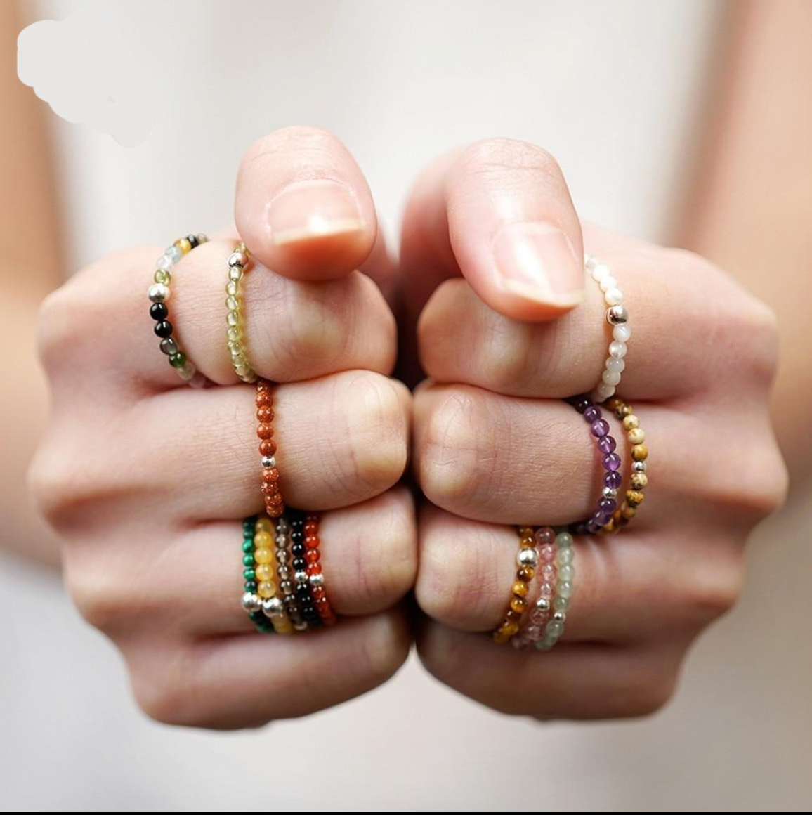 Bohemian Natural Stone Bead Rings