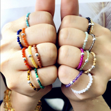 Bohemian Natural Stone Bead Rings
