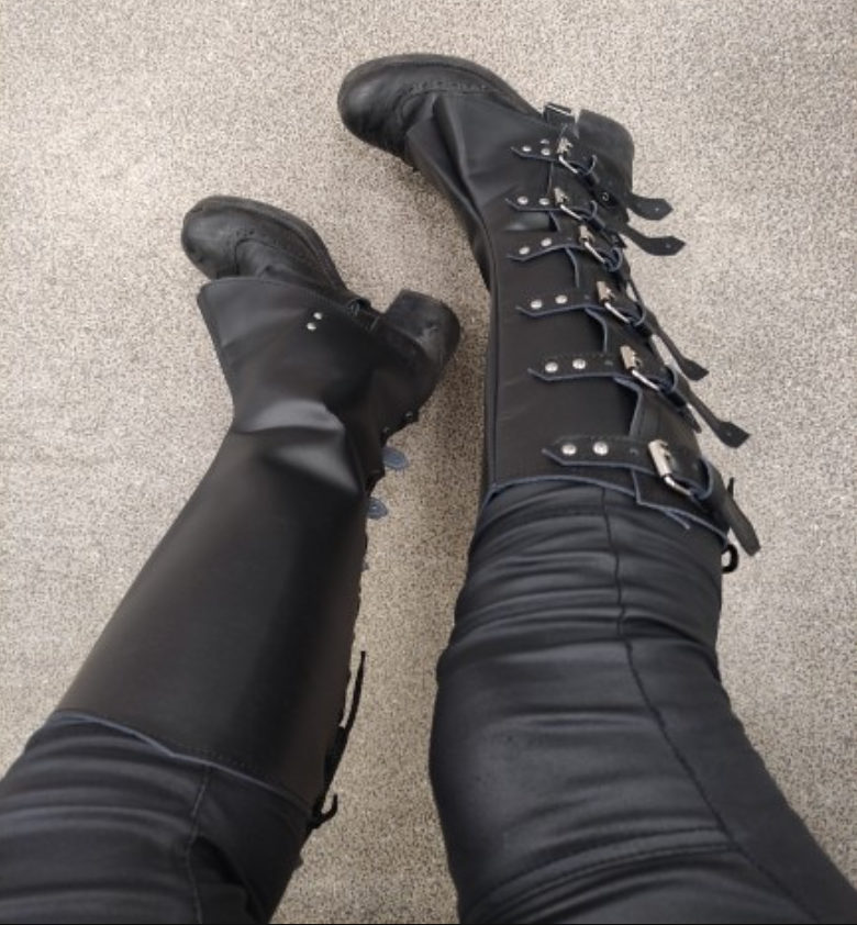 Medieval Armour Half Chaps Lace Up Buckle Shoes Boots Covers Men Women LARP