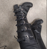 Medieval Armour Half Chaps Lace Up Buckle Shoes Boots Covers Men Women LARP